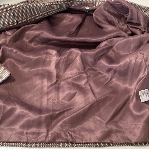 VINTAGE TWO Roads Plaid Tweed Preppy Sport Blazer Brown Greyish Wool Sz 7 - Picture 13 of 14